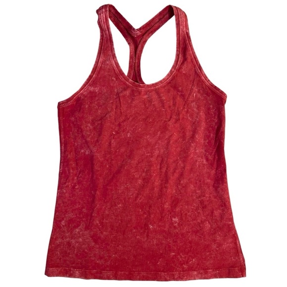 Lululemon Off Red Mottled Henley Racerback Tank Top Womens - Picture 1 of 6